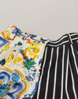 Dolce & Gabbana Majolica High Waist Designer Bermuda Shorts