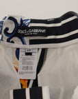Dolce & Gabbana Majolica High Waist Designer Bermuda Shorts