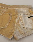 Dolce & Gabbana Gold High Waist Hot Pants Shorts
