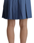 Dolce & Gabbana Elegant Pleated A-Line Mini Skirt with Bird Appliques
