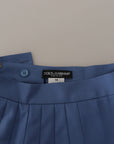 Dolce & Gabbana Elegant Pleated A-Line Mini Skirt with Bird Appliques