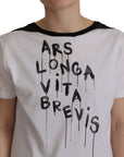 Dolce & Gabbana Elegant Round Neck Slogan Tee