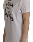 Dolce & Gabbana Elegant Round Neck Slogan Tee