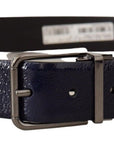 Dolce & Gabbana Elegant Blue Leather Belt with Silver Buckle