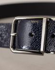 Dolce & Gabbana Elegant Blue Leather Belt with Silver Buckle