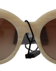Dolce & Gabbana Beige Chic Acetate Women's Sunglasses