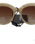 Dolce & Gabbana Beige Chic Acetate Women's Sunglasses