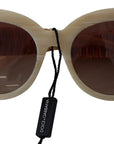 Dolce & Gabbana Beige Chic Acetate Women's Sunglasses
