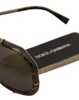 Dolce & Gabbana Chic Aviator Mirrored Brown Sunglasses