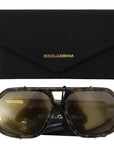 Dolce & Gabbana Chic Aviator Mirrored Brown Sunglasses