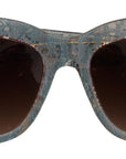 Dolce & Gabbana Elegant Lace Detail Blue Sunglasses