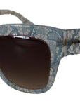 Dolce & Gabbana Elegant Lace Detail Blue Sunglasses