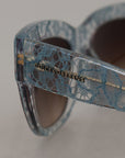 Dolce & Gabbana Elegant Lace Detail Blue Sunglasses