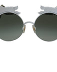 Dolce & Gabbana Elegant Floral Embellished Gold Sunglasses