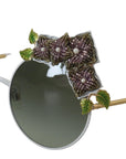 Dolce & Gabbana Elegant Floral Embellished Gold Sunglasses
