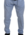 Dolce & Gabbana Elegant Slim Fit Chinos In Light Blue