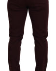 Dolce & Gabbana Slim Fit Bordeaux Jeans - Italian Luxury