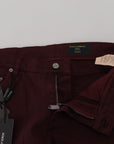 Dolce & Gabbana Slim Fit Bordeaux Jeans - Italian Luxury