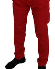Dolce & Gabbana Elegant Slim Fit Crimson Chinos