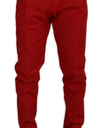 Dolce & Gabbana Elegant Slim Fit Crimson Chinos
