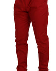 Dolce & Gabbana Elegant Slim Fit Crimson Chinos