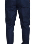 Dolce & Gabbana Elegant Slim Fit Chinos in Blue Silk Blend