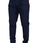 Dolce & Gabbana Elegant Slim Fit Chinos in Blue Silk Blend