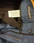 Dolce & Gabbana Elegant Slim Fit Chinos in Blue Silk Blend