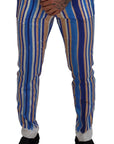 Dolce & Gabbana Sleek Striped Slim Fit Chinos