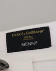 Dolce & Gabbana Elegant Slim Fit White Skinny Jeans