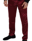 Dolce & Gabbana Silk Lounge Pants in Bordeaux