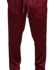 Dolce & Gabbana Silk Lounge Pants in Bordeaux