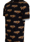 Dolce & Gabbana Elegant Car Print Polo T-Shirt in Black