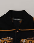 Dolce & Gabbana Elegant Car Print Polo T-Shirt in Black