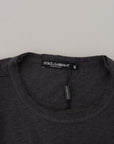 Dolce & Gabbana Elegant Gray Motive Crew Neck T-Shirt
