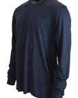 Dolce & Gabbana Sophisticated Silk Polo Sweater in Blue