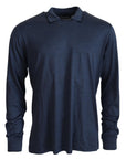 Dolce & Gabbana Sophisticated Silk Polo Sweater in Blue