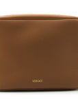 Versace Elegant Brown Leather Camera Case Shoulder Bag
