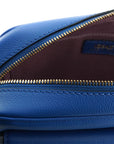Versace Elegant Blue Calf Leather Camera Case Bag