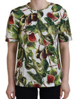 Dolce & Gabbana Chic Multicolor Fig Print Cotton Top