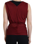 Dolce & Gabbana Bordeaux Silk Blend Top Blouse