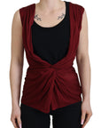 Dolce & Gabbana Bordeaux Silk Blend Top Blouse