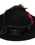 Dolce & Gabbana Elegant Wide Brim Black Hat