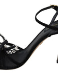 Dolce & Gabbana Elegant Suede High Sandals with Crystal Bows