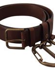 Dolce & Gabbana Elegant Brown Leather Belt with Metal Buckle