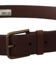 Dolce & Gabbana Elegant Brown Leather Belt with Metal Buckle
