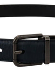 Dolce & Gabbana Elegant Dark Blue Leather Belt