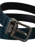 Dolce & Gabbana Elegant Blue Jacquard Designer Belt