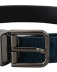 Dolce & Gabbana Elegant Blue Jacquard Designer Belt