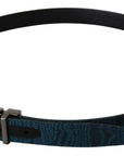 Dolce & Gabbana Elegant Blue Jacquard Designer Belt